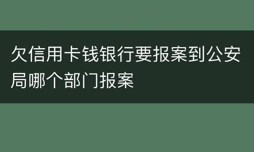 欠信用卡钱银行要报案到公安局哪个部门报案