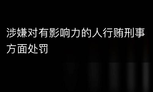 涉嫌对有影响力的人行贿刑事方面处罚