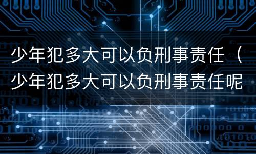 少年犯多大可以负刑事责任（少年犯多大可以负刑事责任呢）