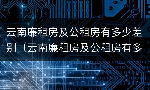 云南廉租房及公租房有多少差别（云南廉租房及公租房有多少差别呢）