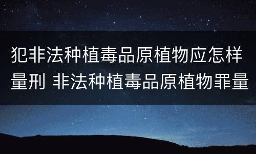 犯非法种植毒品原植物应怎样量刑 非法种植毒品原植物罪量刑