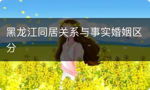 黑龙江同居关系与事实婚姻区分