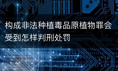 构成非法种植毒品原植物罪会受到怎样判刑处罚