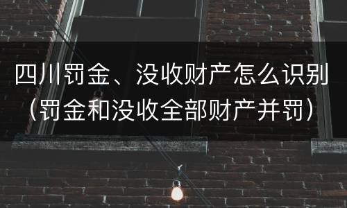 四川罚金、没收财产怎么识别（罚金和没收全部财产并罚）