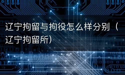 辽宁拘留与拘役怎么样分别（辽宁拘留所）