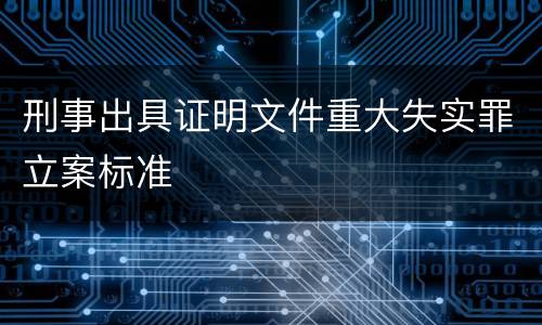 刑事出具证明文件重大失实罪立案标准