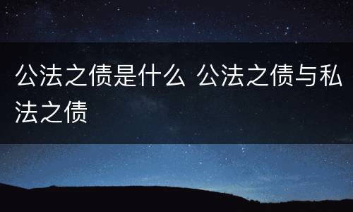 公法之债是什么 公法之债与私法之债