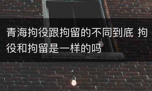 青海拘役跟拘留的不同到底 拘役和拘留是一样的吗