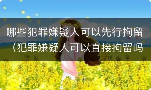 哪些犯罪嫌疑人可以先行拘留（犯罪嫌疑人可以直接拘留吗）