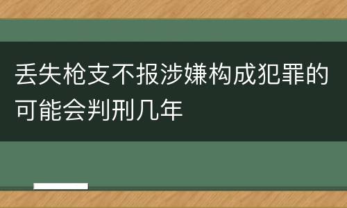 丢失枪支不报涉嫌构成犯罪的可能会判刑几年