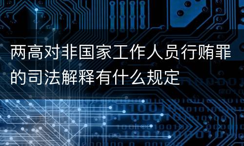 两高对非国家工作人员行贿罪的司法解释有什么规定