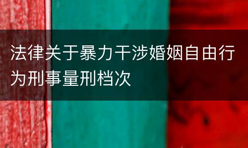 法律关于暴力干涉婚姻自由行为刑事量刑档次