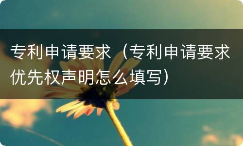 专利申请要求（专利申请要求优先权声明怎么填写）
