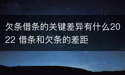 欠条借条的关键差异有什么2022 借条和欠条的差距