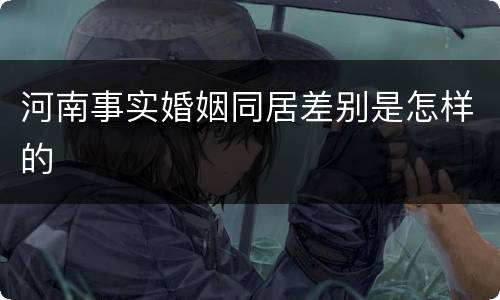 河南事实婚姻同居差别是怎样的