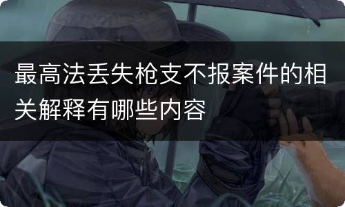 最高法丢失枪支不报案件的相关解释有哪些内容