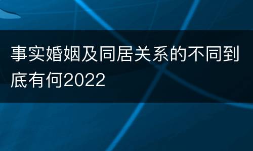 事实婚姻及同居关系的不同到底有何2022