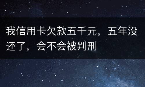 我信用卡欠款五千元，五年没还了，会不会被判刑