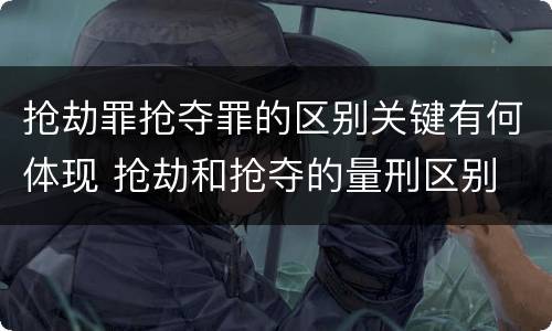 抢劫罪抢夺罪的区别关键有何体现 抢劫和抢夺的量刑区别