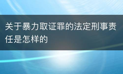 关于暴力取证罪的法定刑事责任是怎样的