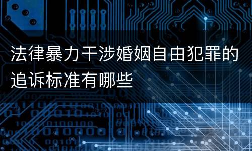 法律暴力干涉婚姻自由犯罪的追诉标准有哪些