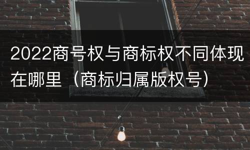 2022商号权与商标权不同体现在哪里（商标归属版权号）