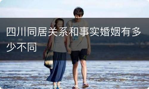 四川同居关系和事实婚姻有多少不同