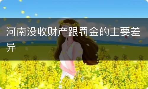 河南没收财产跟罚金的主要差异