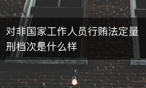 对非国家工作人员行贿法定量刑档次是什么样