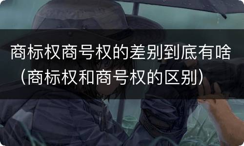 商标权商号权的差别到底有啥（商标权和商号权的区别）
