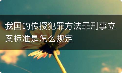 我国的传授犯罪方法罪刑事立案标准是怎么规定