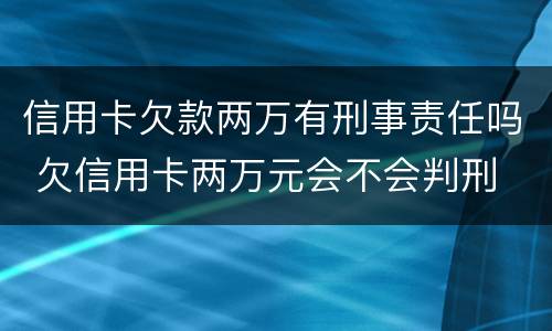 信用卡欠款两万有刑事责任吗 欠信用卡两万元会不会判刑