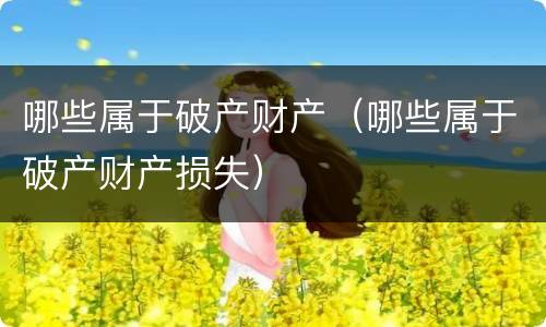 哪些属于破产财产（哪些属于破产财产损失）