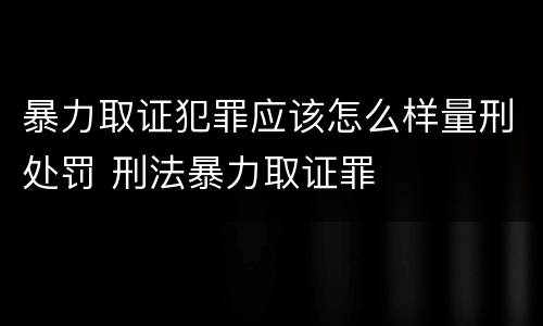 暴力取证犯罪应该怎么样量刑处罚 刑法暴力取证罪
