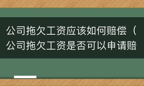 公司拖欠工资应该如何赔偿（公司拖欠工资是否可以申请赔偿）