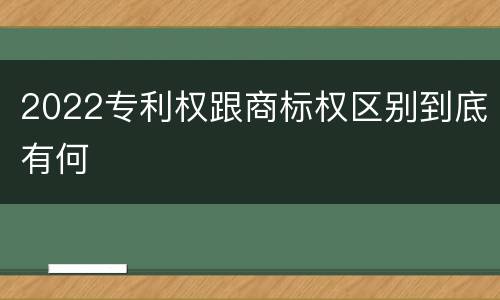 2022专利权跟商标权区别到底有何