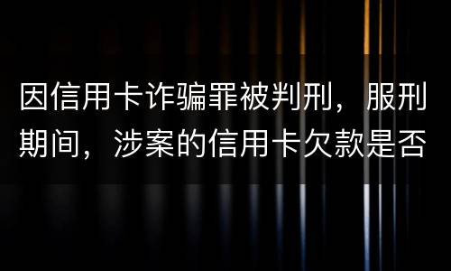 因信用卡诈骗罪被判刑，服刑期间，涉案的信用卡欠款是否持续计息