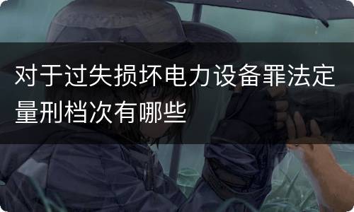 对于过失损坏电力设备罪法定量刑档次有哪些