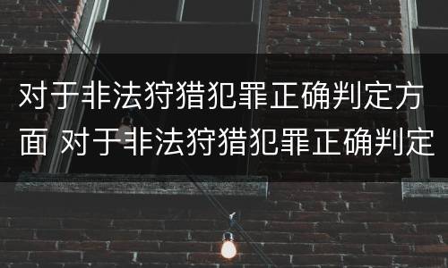 对于非法狩猎犯罪正确判定方面 对于非法狩猎犯罪正确判定方面有哪些