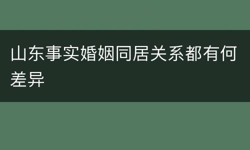 山东事实婚姻同居关系都有何差异
