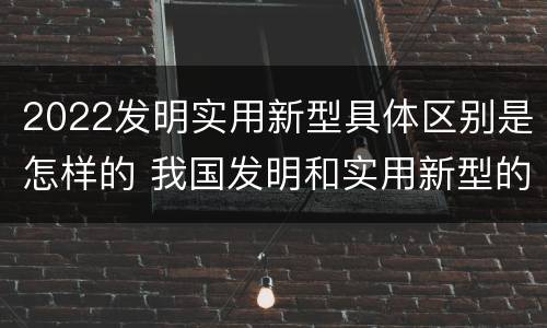 2022发明实用新型具体区别是怎样的 我国发明和实用新型的标准