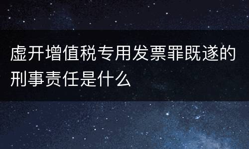 虚开增值税专用发票罪既遂的刑事责任是什么