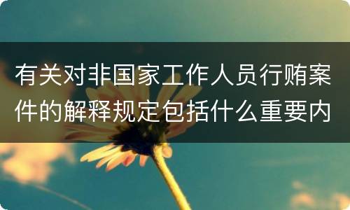 有关对非国家工作人员行贿案件的解释规定包括什么重要内容