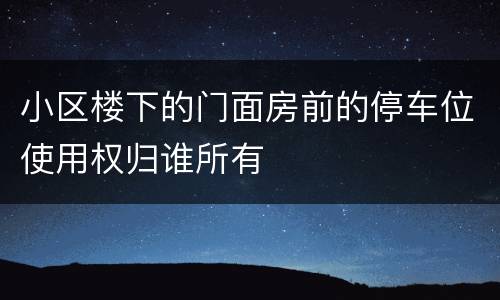 小区楼下的门面房前的停车位使用权归谁所有