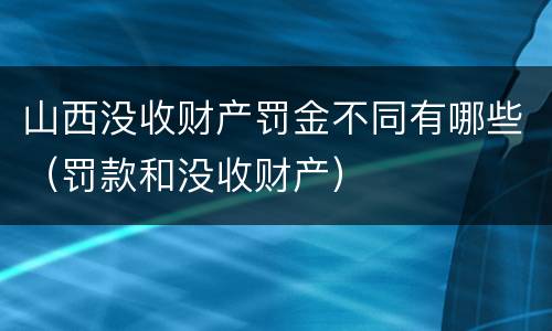 山西没收财产罚金不同有哪些（罚款和没收财产）