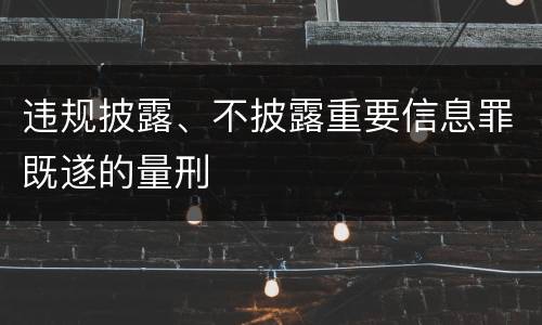 违规披露、不披露重要信息罪既遂的量刑