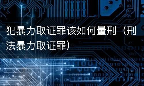 犯暴力取证罪该如何量刑（刑法暴力取证罪）