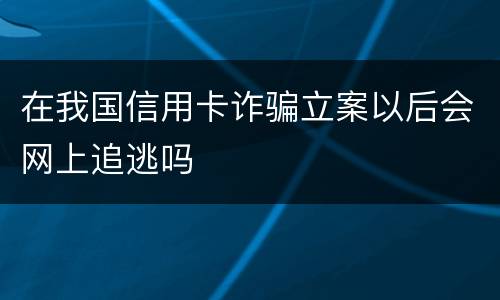 在我国信用卡诈骗立案以后会网上追逃吗