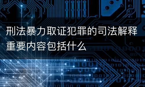 刑法暴力取证犯罪的司法解释重要内容包括什么