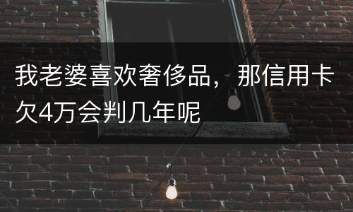 我老婆喜欢奢侈品，那信用卡欠4万会判几年呢